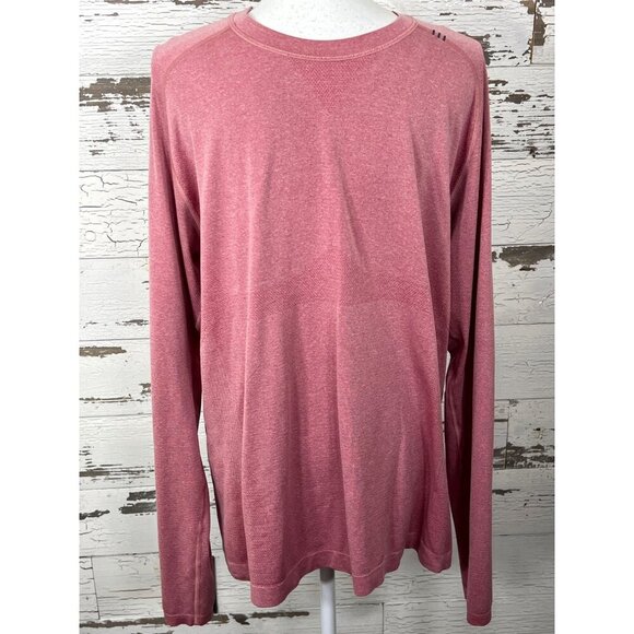 LULULEMON Metal Vent Tech Long Sleeve Shirt Heathered Red Sz L EUC - Picture 1 of 4